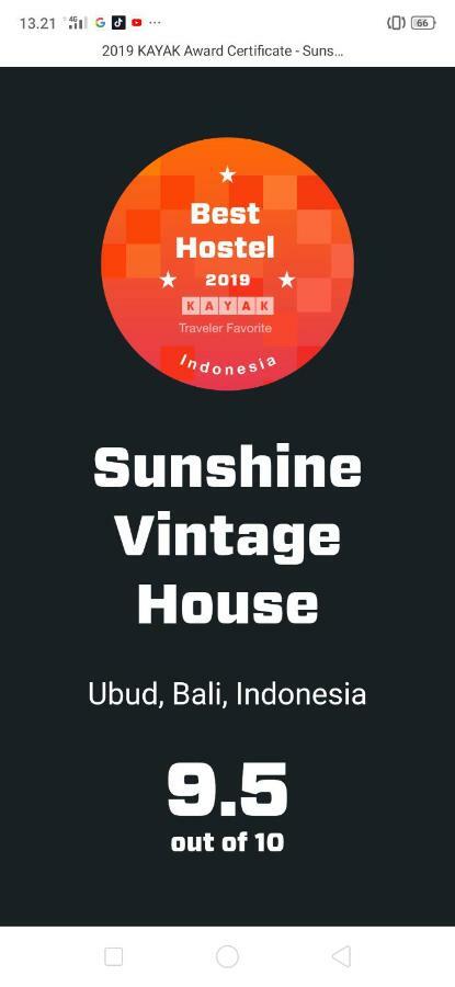 ウブド Sunshine Vintage Houseホステル エクステリア 写真